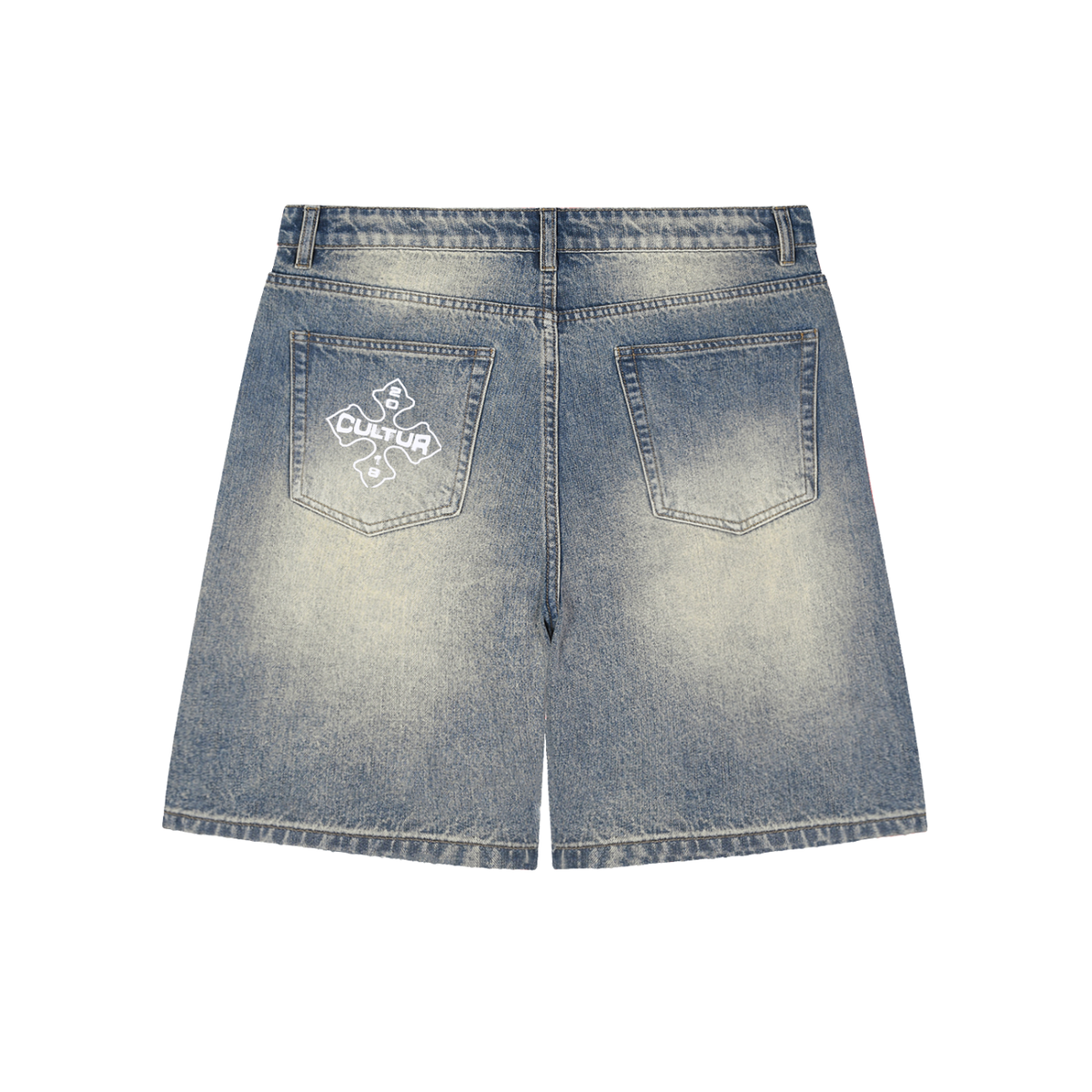 Faded Distressed Baggy Denim Shorts