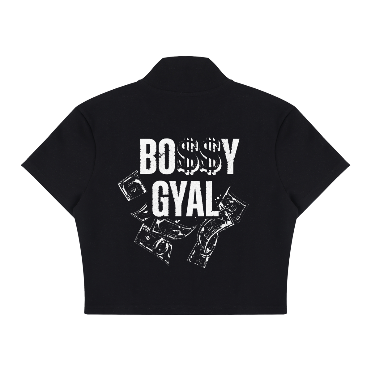 Women's Cropped Full Zip Short Sleeve T-Shirt